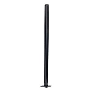 Kampinio turėklo stulpelis 45x45x1100mm stiklas 8,72mm juodas plokščias aliuminis