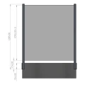 Kampo stulpelis turėklui 45x45x1283mm stiklas 8,72mm tamsiai pilkas Kozza KR7500 000-890 (7)