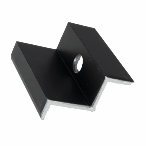 Galinis spaustukas H35 Aliuminio 6060 skylė M8 Anoduota PV-03-06