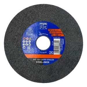 PFERD EHT 125-1.0 PSF STEELOX – pjovimo diskas plieno ir INOX 125 × 1,0 mm - 25 vnt. pakuotė