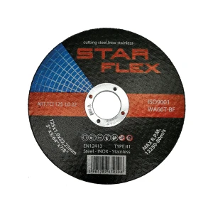 Star Flex – pjovimo diskas plieno ir INOX 125×1,0 mm WA60T-BF tipas 41