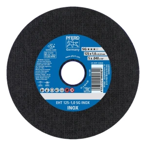 PFERD EHT 125-1.0 SG INOX – pjovimo diskas plieno ir nerūdijančio plieno pjovimui 125 × 1,0 mm pakuotė 25 vnt.