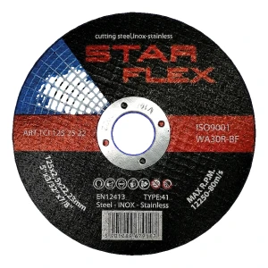 Star Flex – pjovimo diskas plieno ir INOX 125 × 2,5 mm (41 tipas)