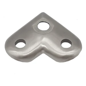 Postal – kampinė turėklų montavimo plokštelė 42,4 mm AISI 304 satinas 43×43×4 mm