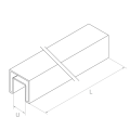 PSG stiklinis užkaitas 40x40 mm AISI 304 satinas – 2500 mm 001-082 (2)