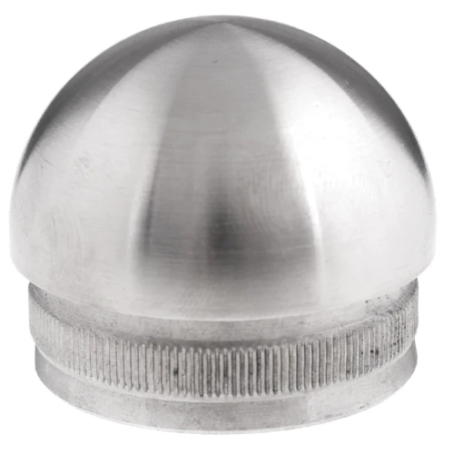 Kozza elipsinė įkalama užbaigimo detalė balustrados vamzdžiui 42,4 mm – plienas AISI 304 satinas 001-095 (1)