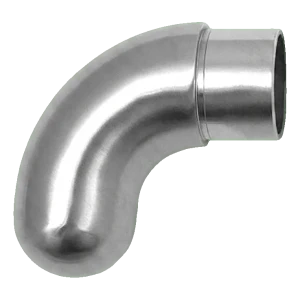 PINOX turėklų rankenos užbaigimas – uždara apvali alkūnė 42,4 mm satinas