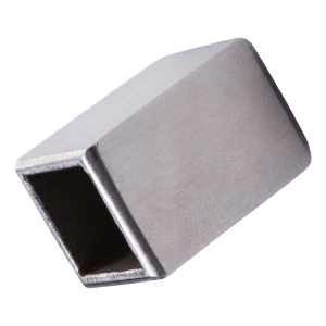 Turėklų strypo užbaigimas 12x12 mm H25 nerūdijantis plienas satinas