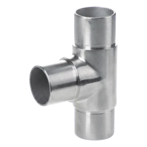 Turėklų T formos jungtis vamzdžiui 42,4x2 mm – AISI 304 plienas satinas